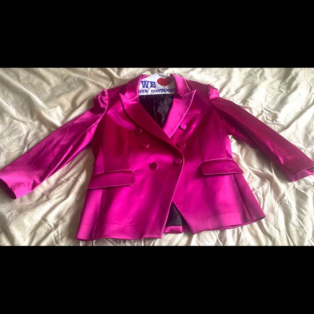 Veronica Beard Pink Satin Suit in size 16